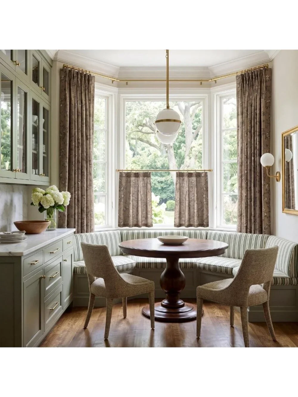 Elegant Brown Linen Pinch Pleat Curtains | Floral Fall Home Decor 96